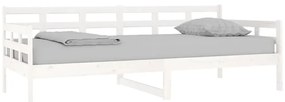 Sofá-cama 90x200 cm madeira de pinho maciça branco