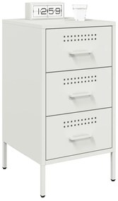 Mesas de cabeceira 2 pcs 36x39x68 cm aço branco