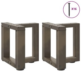 Pés para mesa de centro em forma de T, 2 peças, preto, 30x25x(30-31) c