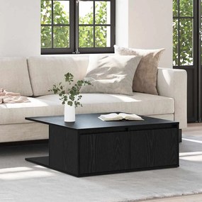 Mesa de centro com gaveta com armazenamento Carvalho preto 80 x 80 x 3