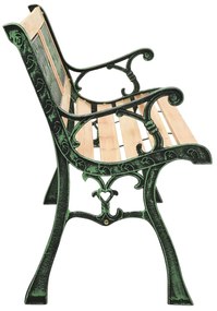 Banco de jardim 122 cm ferro fundido e madeira de abeto maciça