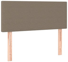 Cama box spring + colchão/LED 90x200cm tecido cinza-acastanhado