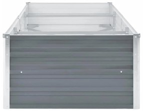 Canteiro elevado de jardim aço galvanizado 240x80x45cm cinzento