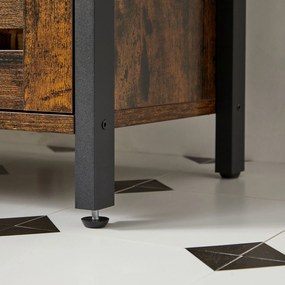 Móvel de Casa de banho estilo vintage 60 x 30 x 60 cm Castanho Vintage-preto