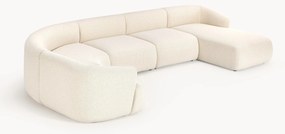 Sofá de canto modular comprido em bouclé Sofia