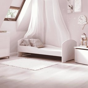 Cama infantil branca Luk 160x80 - colchão e estrado incluído