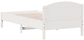 Cama sem colchão 90x200 cm madeira de pinho maciça branco