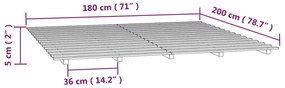 Estrutura de cama madeira de pinho maciça 180x200 cm branco