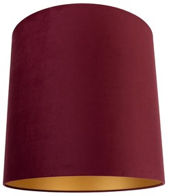 Abajur de Veludo Vermelho 40/40/40 com Interior Dourado