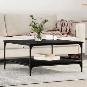 vidaXL Mesa de centro Carvalho preto 80 x 80 x 40 cm
