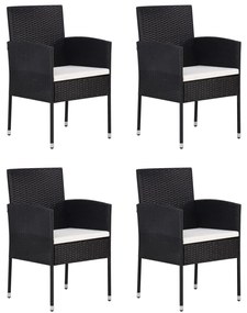 5 pcs conjunto de jantar para jardim preto