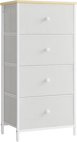 Cômoda de quarto com 4 gavetas em tecido e estrutura metálica | SONGMICS | 30 x 45 x 91,7 cm | LTS314W57.