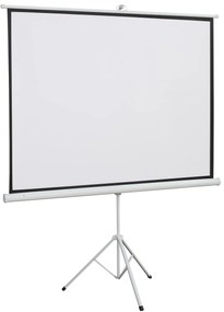 HOMCOM Tela Projeção Portátil 84" 4:3 Altura Ajustável Cinema Casa Apresentações 180x203cm Branco Moderna | Aosom Portugal