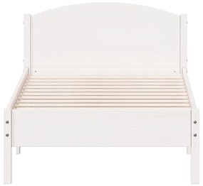 Estrutura de cama com cabeceira 90x200 cm pinho maciço branco