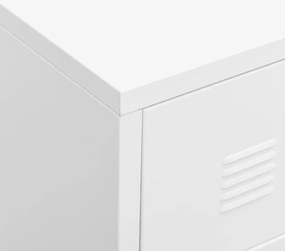 Móvel de TV industrial 105x35x42 cm metal branco