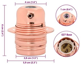 Casquilhos de lâmpadas 2 pcs rosa dourado E27