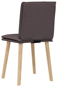 Cadeiras de jantar 2 pcs tecido castanho-escuro