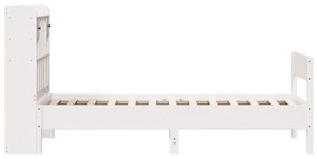 Cama com estante sem colchão 90x200 cm pinho maciço branco
