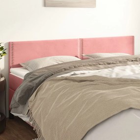 Cabeceira de cama 2 pcs veludo 80x5x78/88 cm rosa