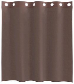 Cortinas de voile com ilhós 2 pcs castanho 140x140 cm