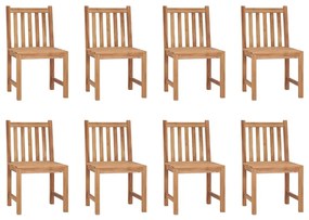 Cadeiras de jardim 8 pcs madeira de teca maciça