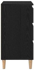 Mesa de Cabeceira vidaXL Preto Carvalho 40x35x70 cm Madeira Derivada