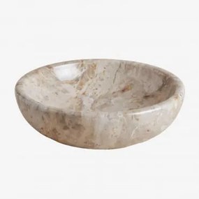 Lavabo Redondo Ø40 Cm Em Pedra Natural Eskel Mármore Bege Panther - Sklum