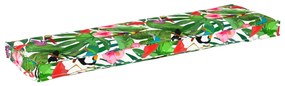 vidaXL Almofada de palete para banco Floral Multicolor 140 x 40 x 8 cm