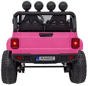 Jipe elétrico para Crianças OFF-ROAD 3.0 12V 4x4 Rodas Espuma EVA, Assento couro ecológico Rosa