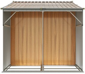 Abrigo de jardim 277x192,5x179cm aço galvanizado castanho-claro