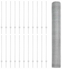 Postes de Cerca 22 pcs U-Channel 120 cm Aço Galvanizado