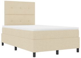 Cama Box com Colchão Creme 120x200 cm Tecido