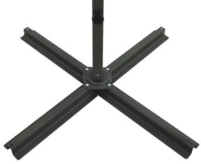 Guarda-sol jardim cantilever c/ poste/luzes LED 300cm antracite