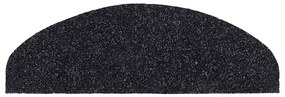 Tapetes de escada autoadesivos 30 pcs 65x21x4 cm preto