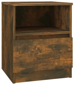 Mesa cabeceira 2pcs 40x40x50cm derivado madeira carvalho fumado