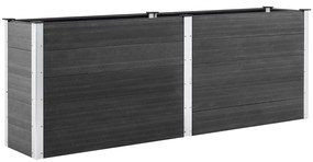 Canteiro elevado de jardim 250x100x91 cm WPC cinzento