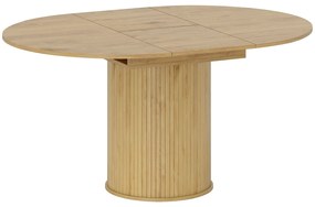 Mesa de Refeição Extensível Redonda para 6-8 Pessoas com Base Estriada para Sala de Estar 110-150x110x75 cm Madeira