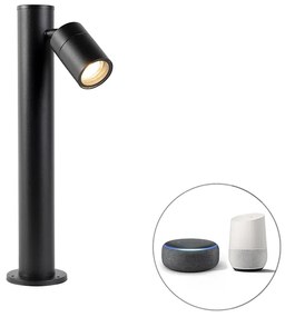 LED Candeeiro exterior inteligente preto 45 cm ajustável incl. Wifi GU10 - Solo Moderno