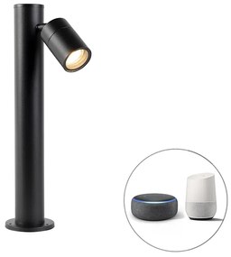 LED Candeeiro de exterior inteligente preto 45 cm ajustável incl. Wifi GU10 - Solo Moderno