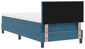 Cama Box com Colchão vidaXL Azul Escuro 90x200 cm Veludo