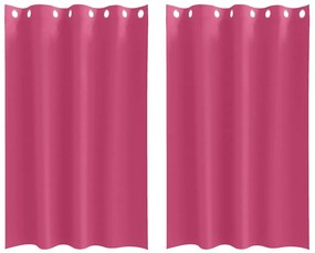Cortinas 2 pcs Rosa Brilhante 175 x 140 cm Poliéster
