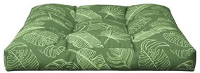 Almofadão para sofá de paletes 80x80x12 cm tecido padrão folhas