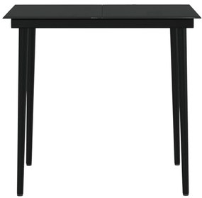 3 pcs conjunto de jantar para jardim com almofadões preto
