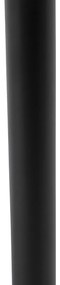 Candeeiro de mesa preto com abajur oval de linho branco 35cm - Simplo Moderno