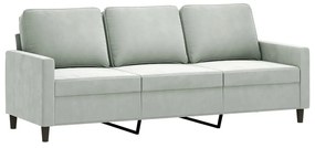 4 pcs conjunto de sofás veludo cinzento-claro