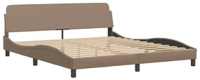 Estrutura cama cabeceira 180x200 cm couro artificial cappuccino