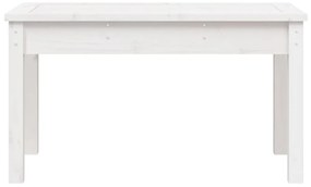 Banco de jardim 80x44x45 cm madeira de pinho maciça branco