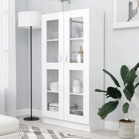 vidaXL Armário vitrine 82,5x30,5x150 cm derivados de madeira branco