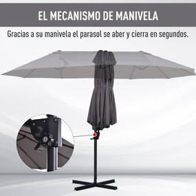 Chapéu de Sol Duplo Inclinável para Jardim Terraço Chapéu de Sol Excên