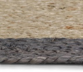 Tapete artesanal em juta com rebordo cinzento escuro 240 cm